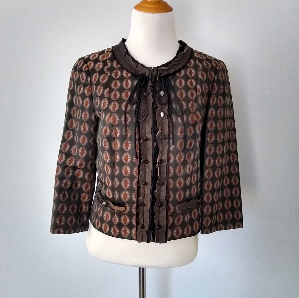 Worth Printed Brown Blazer